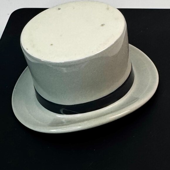 Vtg Lincoln Bennett & Co Glaze Grey Top Hat Advertising Ceramic Ashtray/Small Ca - Picture 2 of 13